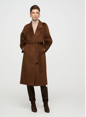 ELLASSAY歌力思2025秋冬新款丝光拉绒羊毛长款大衣女EWD363D04200