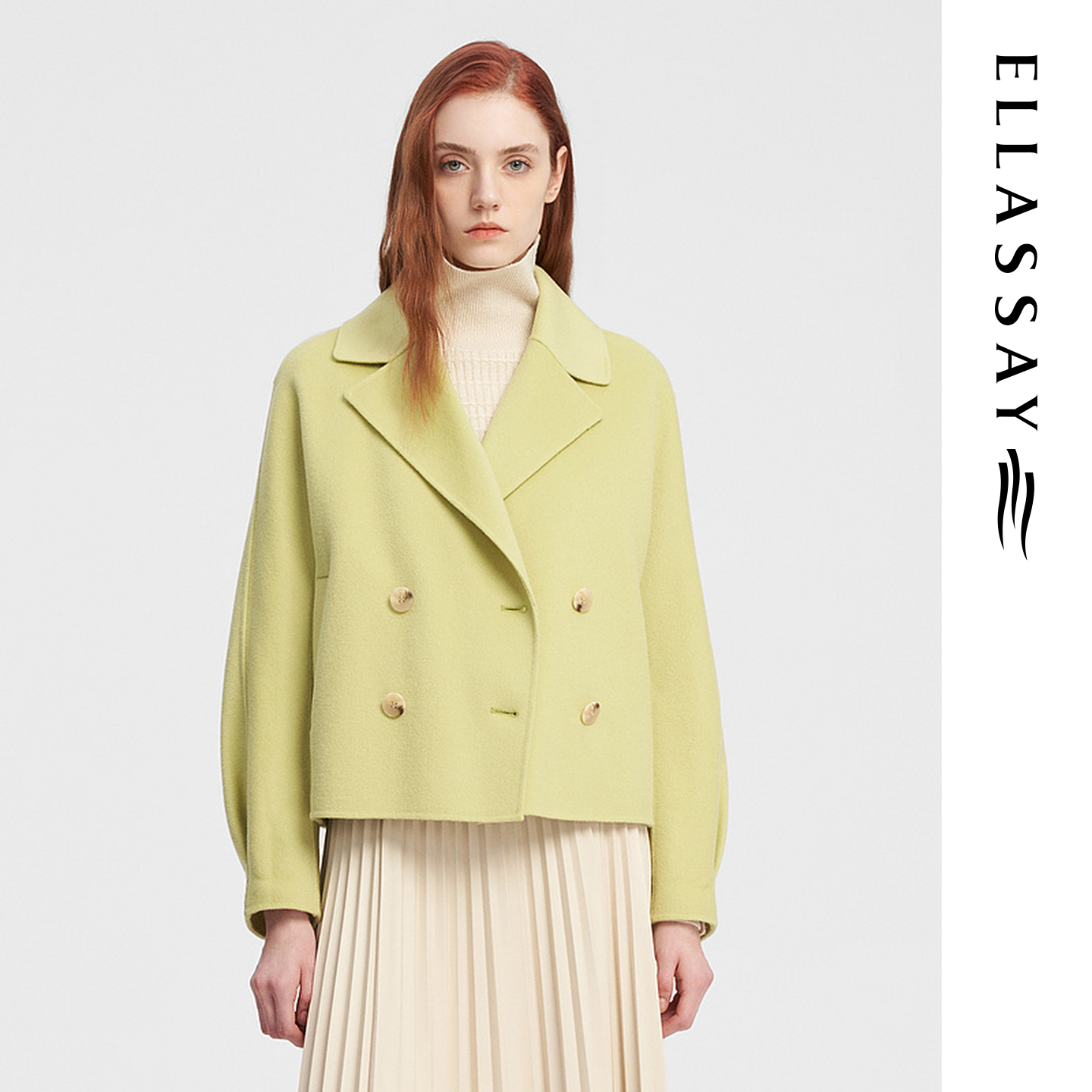 ELLASSAY歌力思秋冬新款百搭舒适双面呢大衣女EWE344D02600