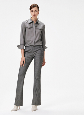 ELLASSAY歌力思秋季新款通勤款纯色高腰时尚休闲裤女EWF323K02100