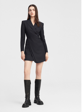 ELLASSAY歌力思秋季新款不规则围裹式西装连衣裙女EWE343Y00100