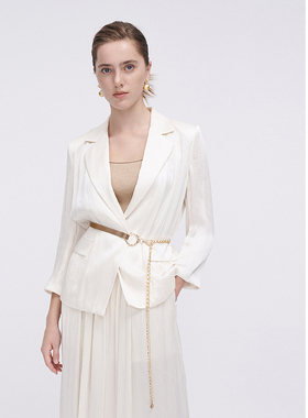 ELLASSAY歌力思春季新款三醋酸压褶高级感气质西装女EWF341T00900