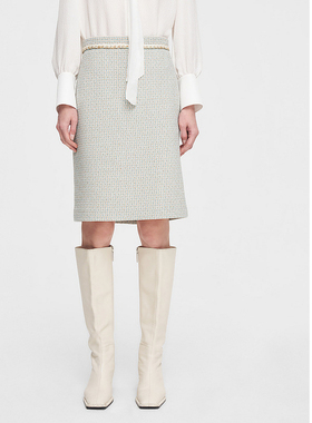 ELLASSAY歌力思春季新款肌理感混色花纱半身裙女EWE351Q01800