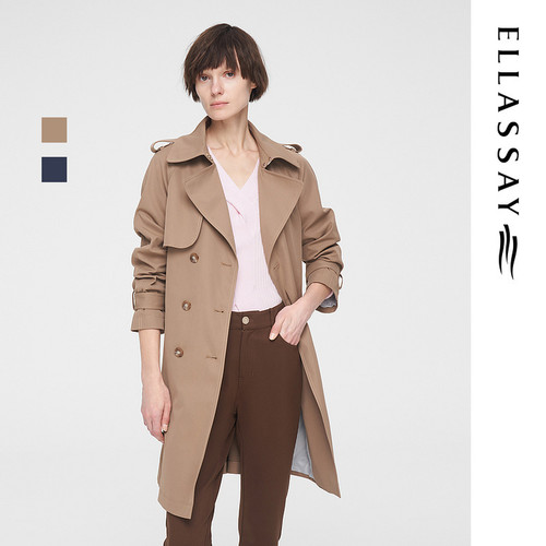 ELLASSAY歌力思2026春季新款英伦风简约中长款风衣EWW351F00200