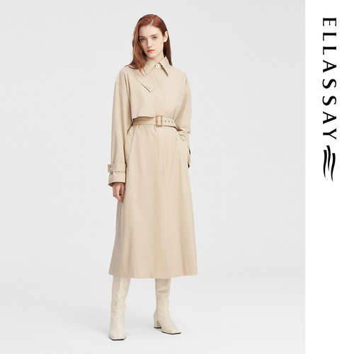 ELLASSAY歌力思秋季秋冬新款简约优雅风风衣女EWW344F00400