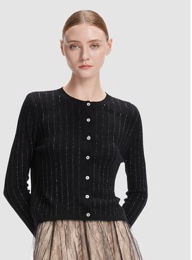 ELLASSAY歌力思早春新款100%绵羊毛烫钻点缀针织衫女EWF351M00600