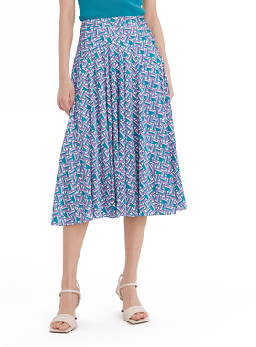 ELLASSAY歌力思春夏新款气质桑蚕丝收腰设计半身裙女EWE332Q04300