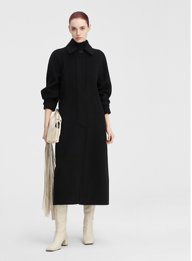 ELLASSAY歌力思秋季新款100%山羊绒长款毛呢大衣女EWF344D00600