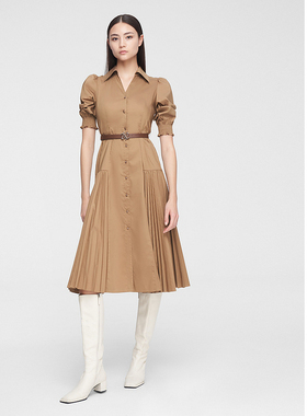 ELLASSAY歌力思春季新款棉罗马假日衬衫连衣裙EWW351Y00100