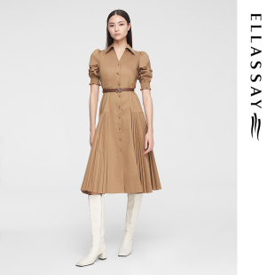 连衣裙EWW351Y00100 棉罗马假日衬衫 ELLASSAY歌力思春季 新款