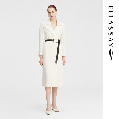 ELLASSAY歌力思秋冬新款简约优雅风风衣女EWF343F00700