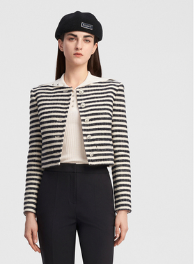 ELLASSAY歌力思秋季新款奢感优雅混色粗花呢短外套女EWE343T01700