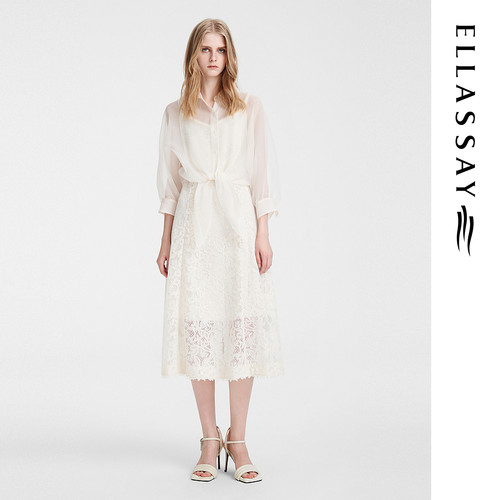 ELLASSAY歌力思春季新款两件套衬衫连衣裙女EWE351Y01800