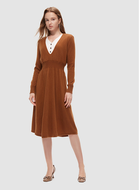 ELLASSAY歌力思秋冬新款羊毛知性优雅连衣裙女EWV344M01000