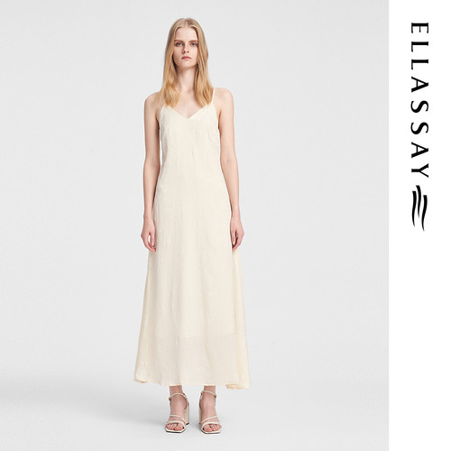 ELLASSAY歌力思夏季新款法式长裙高级感吊带连衣裙女EWB352Y05600