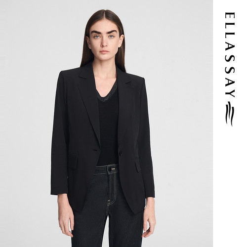 ELLASSAY歌力思秋季新款经典简约大气一粒扣西装女EWE353T04600