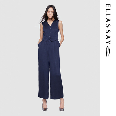 ELLASSAY歌力思2026夏季新款马甲式假两件连体裤女EWD361K00400