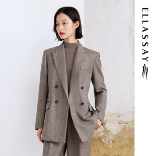 ELLASSAY歌力思26早春新款羊毛钉珠镂空毛衫女EWF371M04000