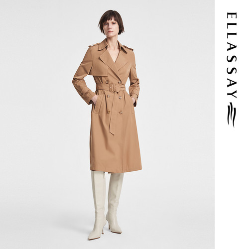ELLASSAY歌力思春季新款美拉德显瘦收腰简约风衣女EWE351F00300