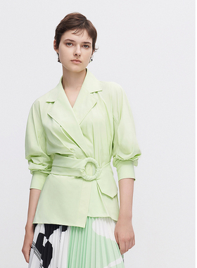 ELLASSAY歌力思2026春季新款高级时髦风衣式收腰衬衫EWF341C02500