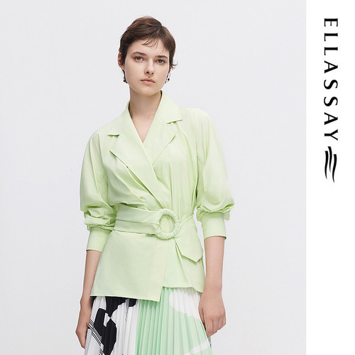 ELLASSAY歌力思2026春季新款高级时髦风衣式收腰衬衫EWF341C02500