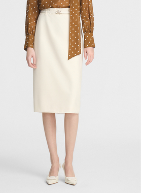 ELLASSAY歌力思秋季新款羊毛优雅高腰铅笔裙半身裙女EWE353Q00300