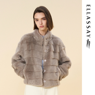 ELLASSAY歌力思2026冬季新款绵羊毛毛呢大衣女EWD374D01300