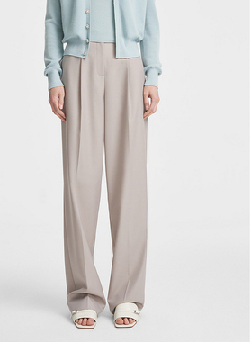 ELLASSAY歌力思春季新款绵羊毛宽松直筒西裤女EWE351K00200