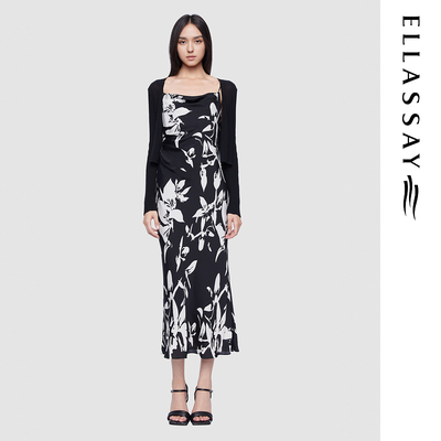 ELLASSAY歌力思2026春夏新款棉印花两件套连衣裙女EWD362Y22100