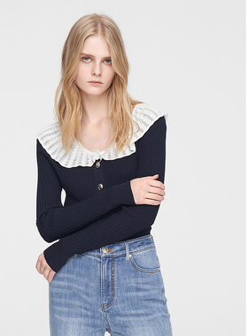 ELLASSAY歌力思2026春季新款娃娃领单排扣针织开衫EWW351M00100