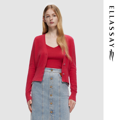 ELLASSAY歌力思秋季新款山羊绒时尚百搭通勤针织衫女EWF333M02200
