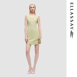 ELLASSAY歌力思春夏新款 质感百搭连衣裙女EWD351Y01300 修身