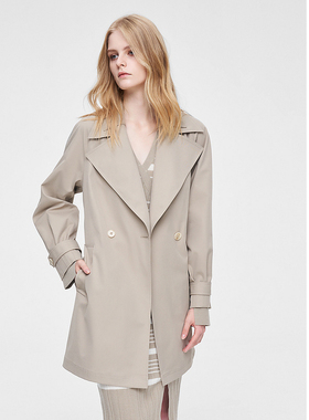 ELLASSAY歌力思2026春季新款高级灰卡其短款风衣女EWW351F00300