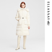 ELLASSAY歌力思冬季 新款 可拆毛边帽简约鹅绒羽绒服女EWW344L03200