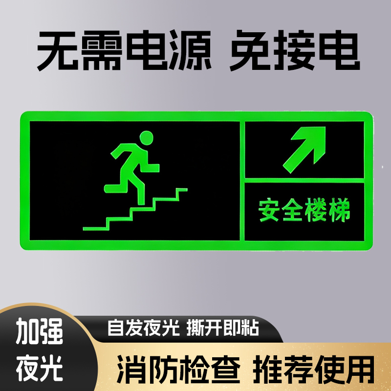 安全出口指示牌地贴箭头夜光