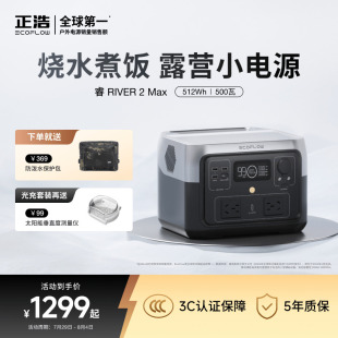 睿2Max 512Wh 正浩EcoFlow 便携快充电源 烧水做饭家用电器无负担 磷酸铁锂电芯大功率 户外露营移动电源
