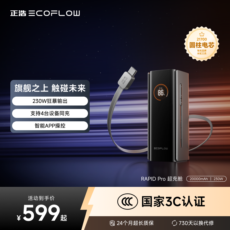 RAPIDPro自带线移动电源