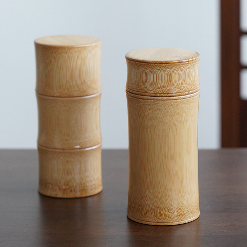 环保竹制茶叶罐密封竹筒小号储存收纳茶叶盒木醒茶桶竹节茶仓定制