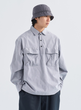 NUMBERSALT盐号24AW日系宽松休闲百搭长袖T恤牛津纺抗皱套头衬衫