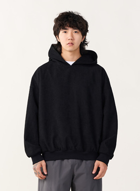 NUMBERSALT25SS春季日系华夫格连帽卫衣男女宽松圆领长袖休闲上衣