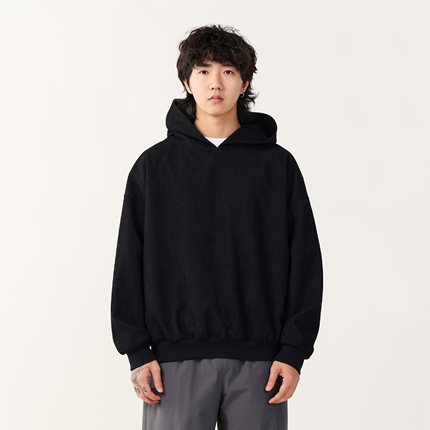 NUMBERSALT25SS春季日系华夫格连帽卫衣男女宽松圆领长袖休闲上衣