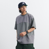 NUMBERSALT盐号24SS新品 重磅300g纯棉宽松短袖 圆领简约拼接T恤男