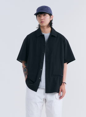 NUMBERSALT盐号2025夏季日系复古素色宽松休闲男工装防晒速干衬衫