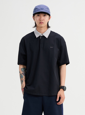 NUMBERSALT25SS日系复古宽松短袖T恤抗皱凉感Polo衫休闲百搭上衣