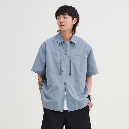 日系宽松稀释速干衬衫