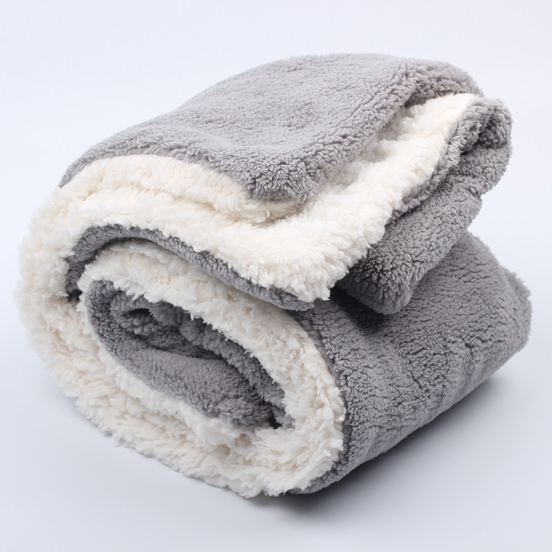 毛毯冬季加厚珊瑚绒毯羊羔绒盖毯办公室午睡午休被单人盖腿小毯子