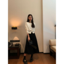 中长裙子 黑色高腰半身裙女高级感a字气质韩版 pusumede 梦中情裙