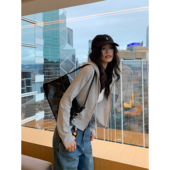 休闲短款 拉链帽衫 外套上衣 纯色连帽卫衣女修身 pusumede街头酷感