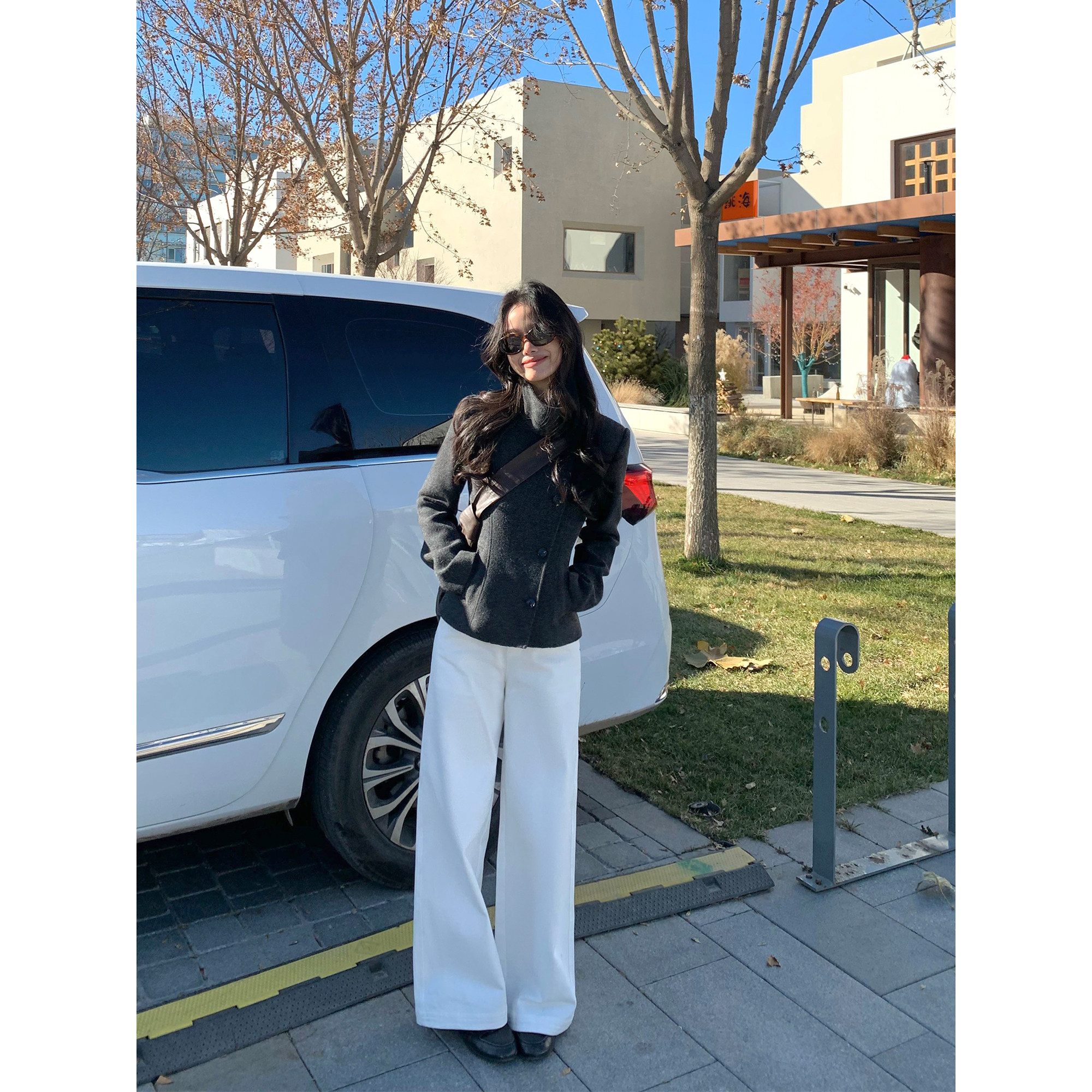 pusumede 长期爱穿 白色高腰休闲直筒裤女宽松垂坠感阔腿长裤子,女装/女士精品,休闲裤,淘宝优惠券,粉丝福利购,淘宝优惠卷