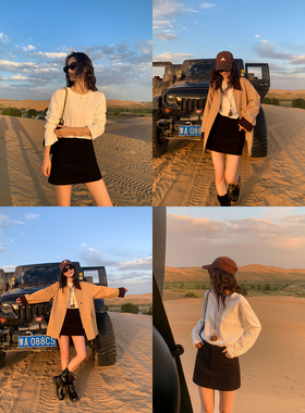 pusumede 诺丁山下 高腰灯芯绒直筒A字半身裙女气质包臀短款裙子