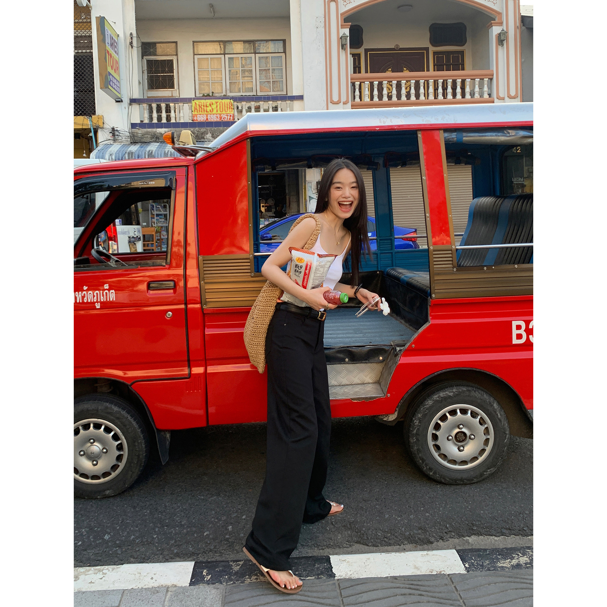 pusumede 【现货7折】直筒休闲裤女夏百搭阔腿裤拖地长裤子,女装/女士精品,休闲裤,淘宝优惠券,粉丝福利购,淘宝优惠卷